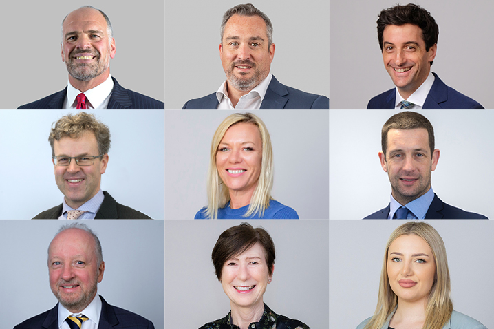 collage of Martyn, Jonathan, Martin, Piers, Janine, Daniel, Nicholas, Marie and Bethany of the Guernsey property team